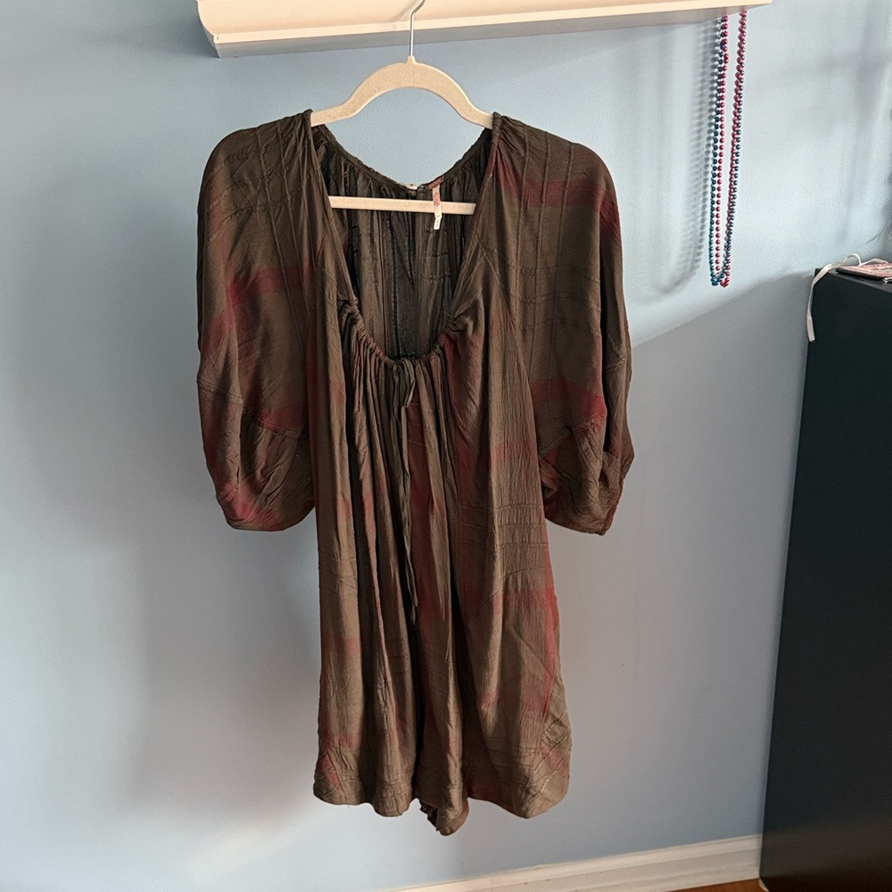 Free People Brown and Red Dress
